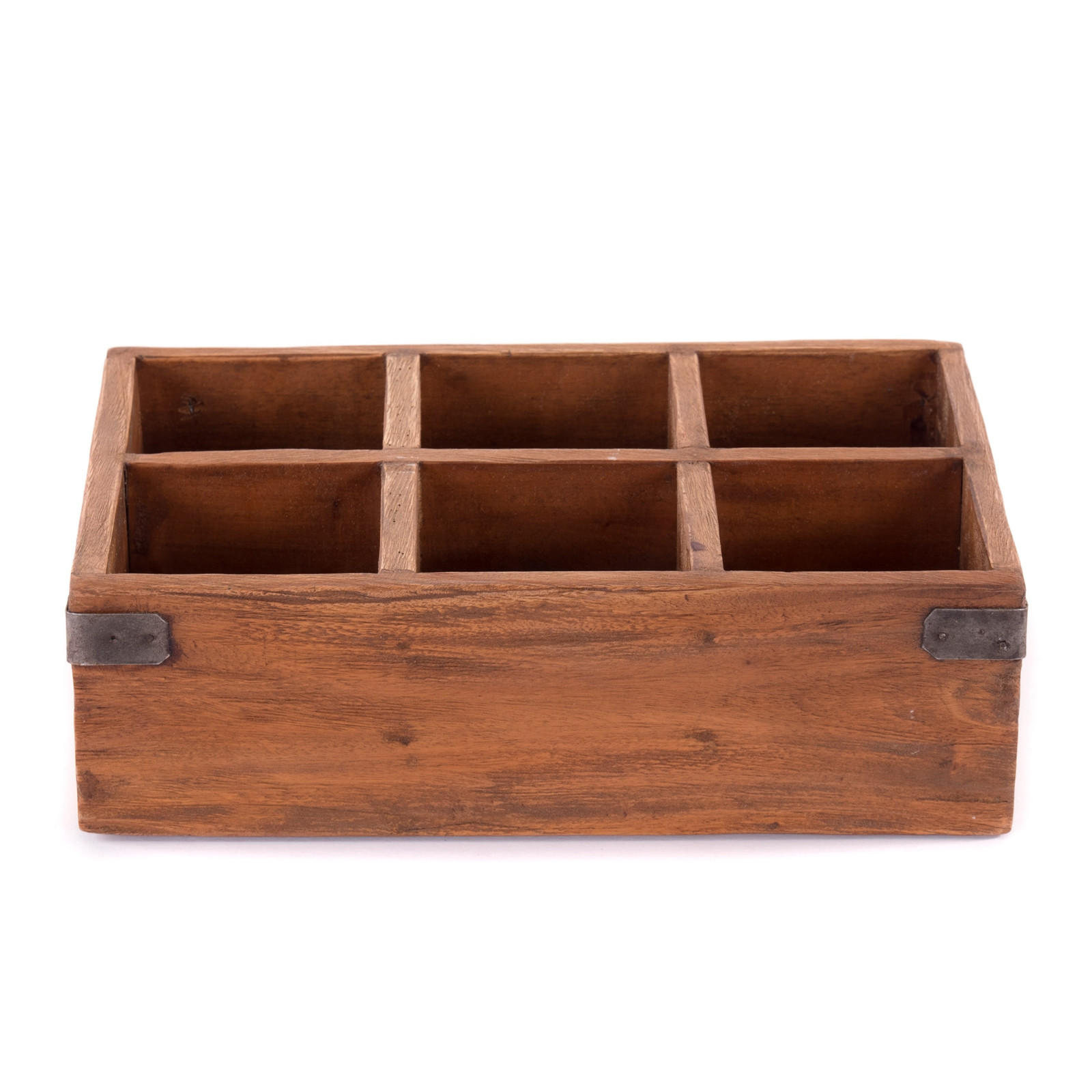 ORGANIZER Ordina Mahagoni Massivholz, 6 Fächer naturfarben - Naturfarben, Holz (22/33/10cm) - DESIGN DELIGHTS