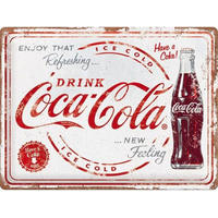 BLECHSCHILD 30/40 cm Coca-Cola Refreshing New Feeling - Multicolor, Metall (40/30/0.2cm) - Nostalgic-Art