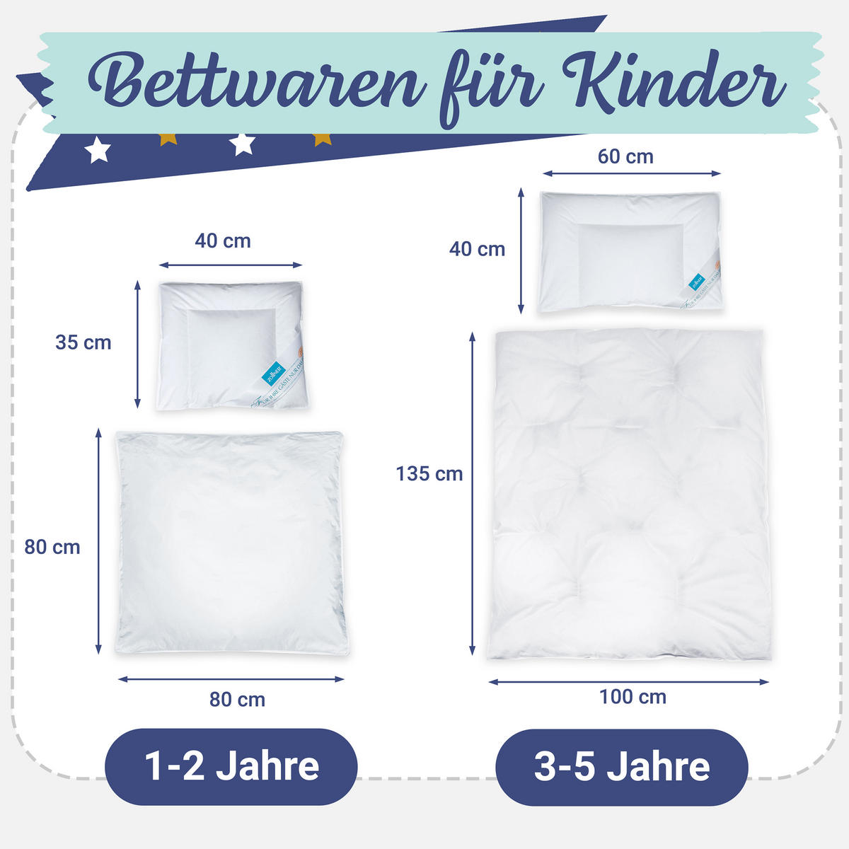 BETTWARENSET, 40x60 + 100x135 cm, 90% Daunen, 10% Federn, Weiß - Weiß, Textil (100/135cm) - Zollner