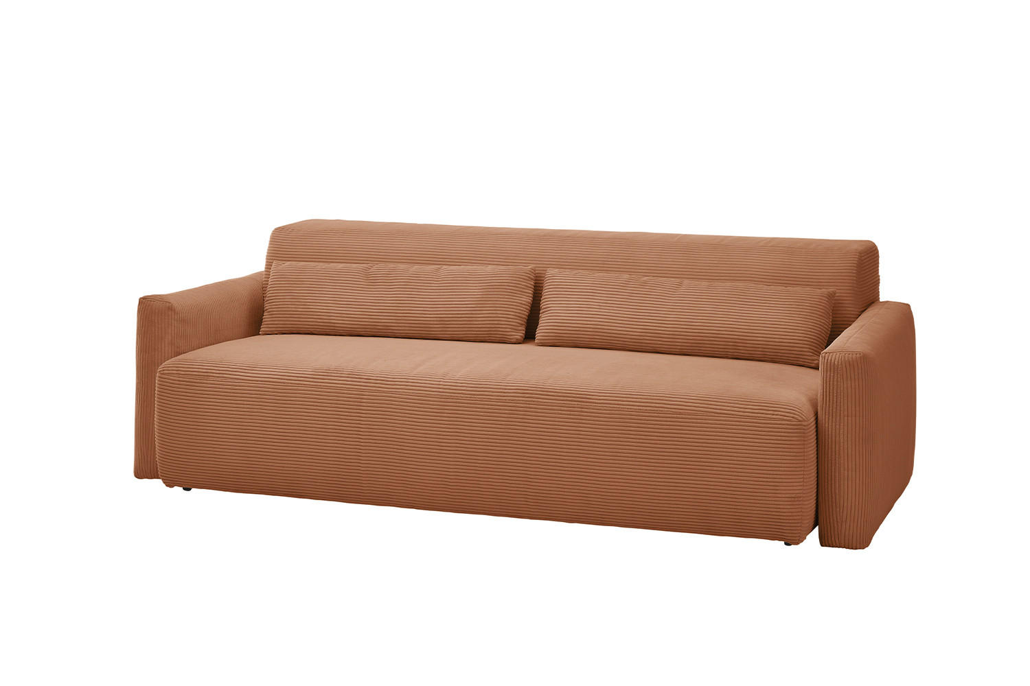 SCHLAFSOFA NEO Braun Cord - Dunkelbraun/Schwarz, Kunststoff/Textil (233/75/108cm) - KAWOLA