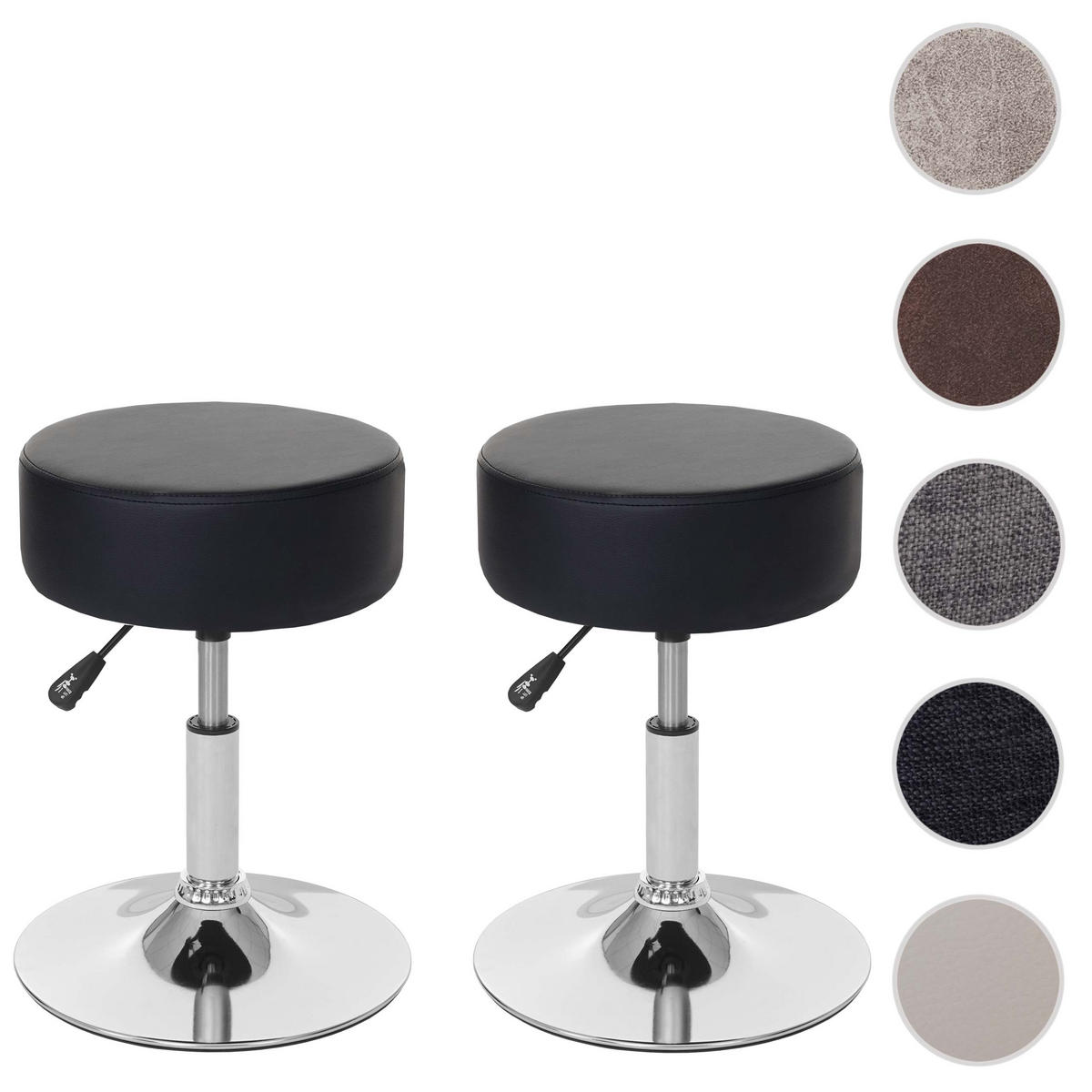 HOCKER Schwarz 2er-Set - Schwarz, Textil (35/55/35cm) - MCW