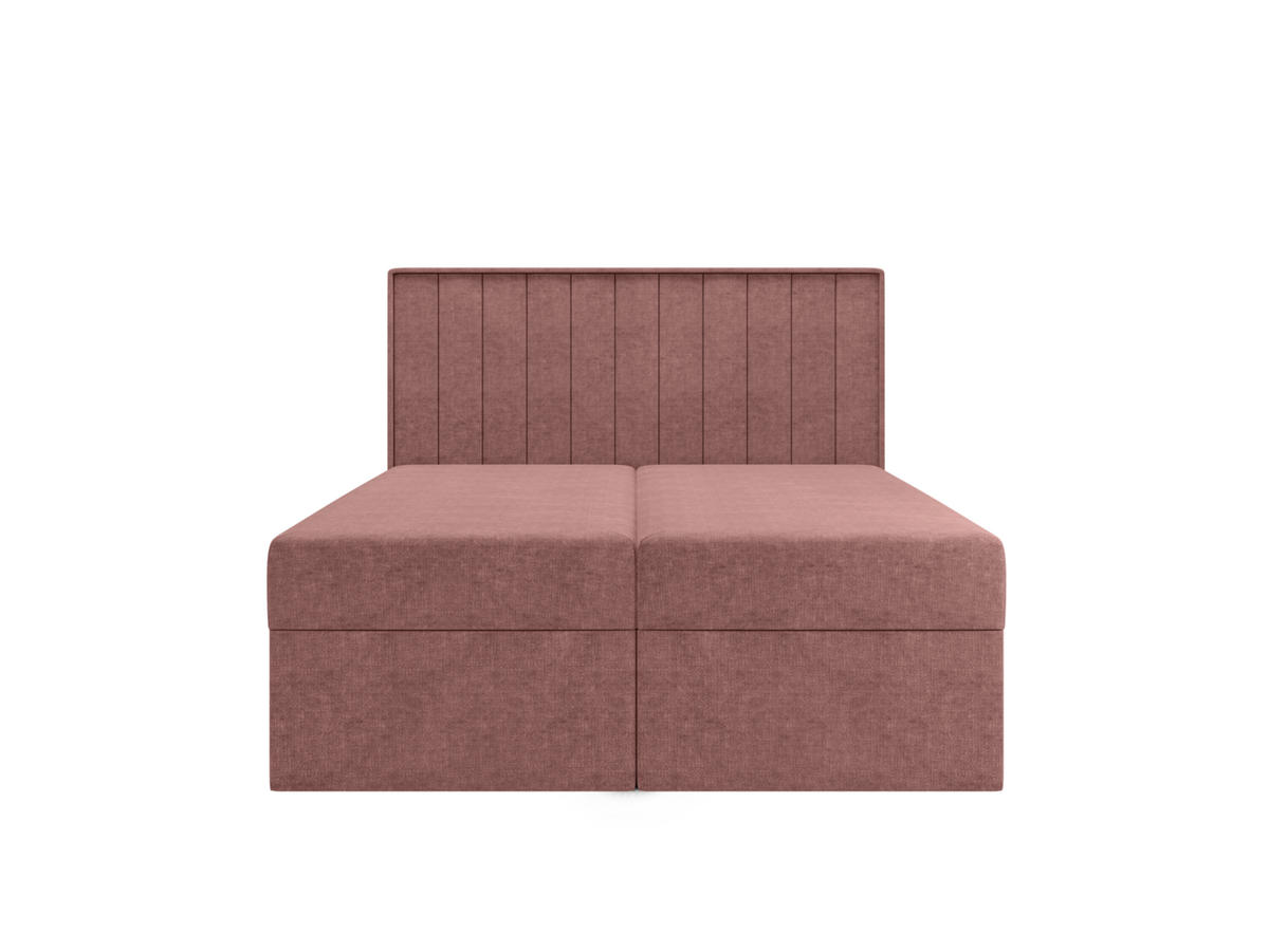 BOXBETT - Taschenmatratze + Topper 140x200 puderrosa Chenille - Hellrosa, Holz/Holzwerkstoff (140/200cm) - SIMKAM Furniture