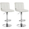BARHOCKER 2er Set Samt creme - Chromfarben/Creme, Textil/Metall (46/94/47cm) - CLP