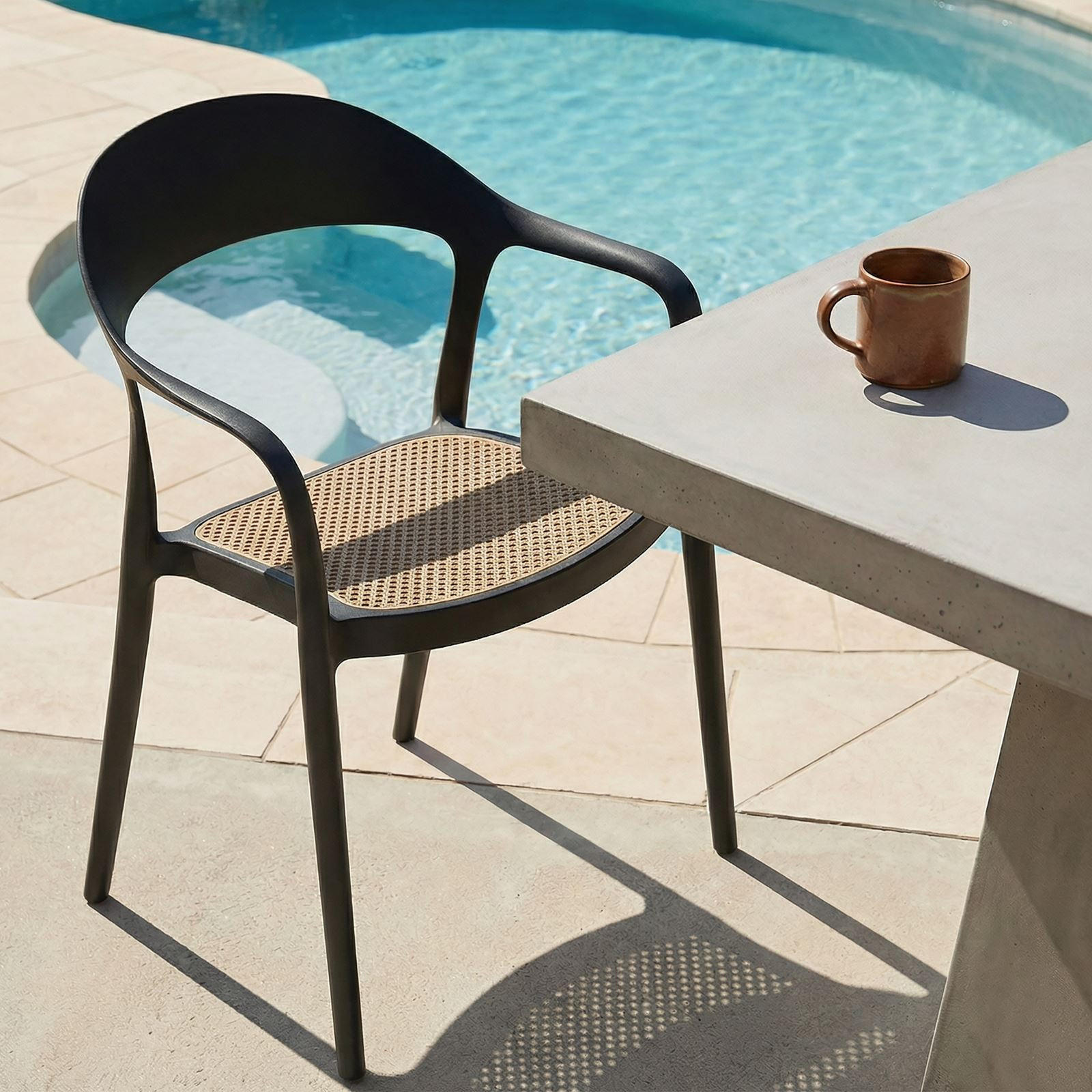 GARTENSTÜHLE LAVANDA 6ER-SET - Schwarz, Textil (57/81/54cm) - IDIMEX