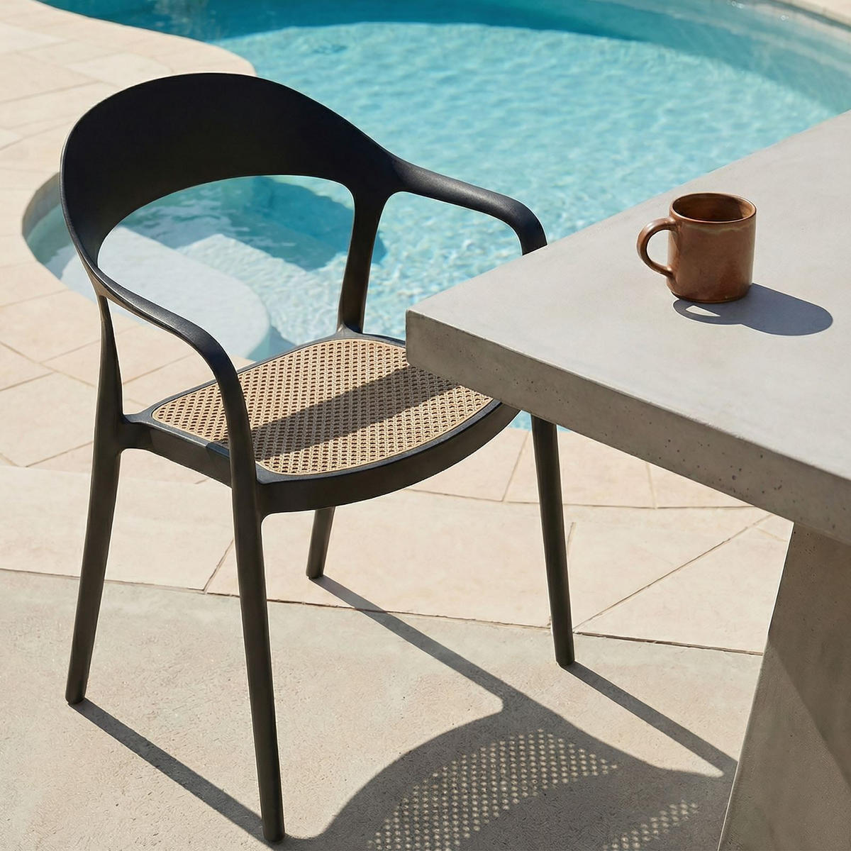 GARTENSTÜHLE LAVANDA 6er-Set schwarz - Schwarz, Textil (57/81/54cm) - IDIMEX