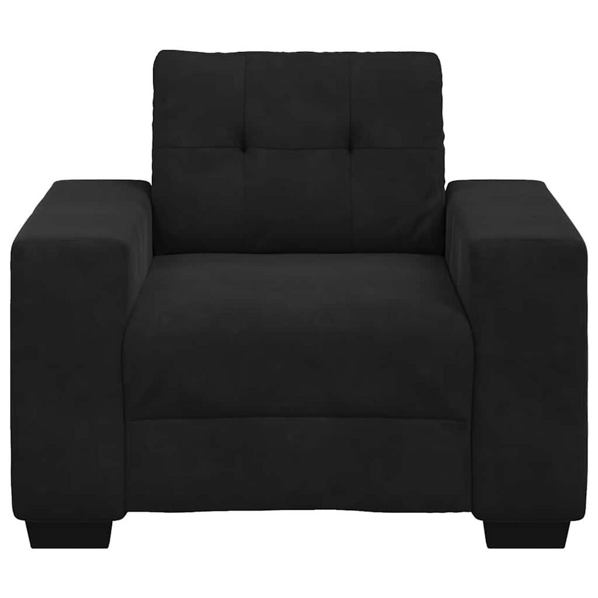 SESSEL Schwarz 100/78/80 Cm Samt - Schwarz, Naturmaterialien (78/80/100cm) - vidaXL