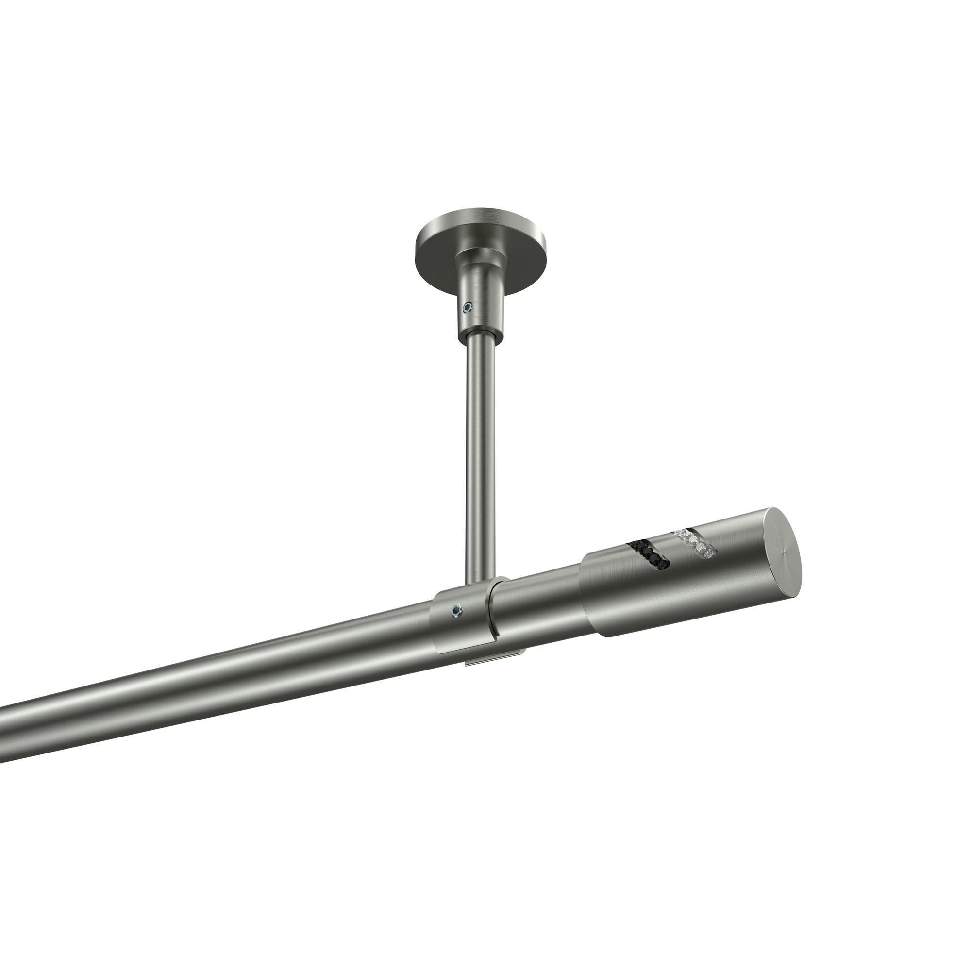 GARDINENSTANGE Sonette Zoena 100 cm, 1-läufig, 20 mm Ø Edelstahl-Optik - Edelstahlfarben, Metall (100cm) - INTERDECO