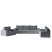 SOFASET Sande 3-2-1 Stoff Alpine - Anthrazit, Holzwerkstoff/Textil (292/85/90cm) - Fun Möbel