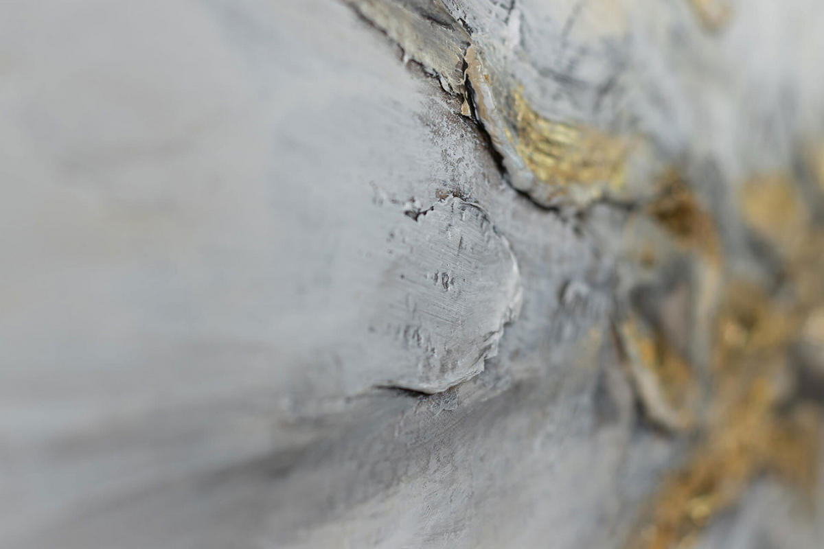 ACRYLBILD HANDGEMALT 120/60 cm - Silberfarben/Grau, Holz/Textil (2/60cm) - KUNSTLOFT