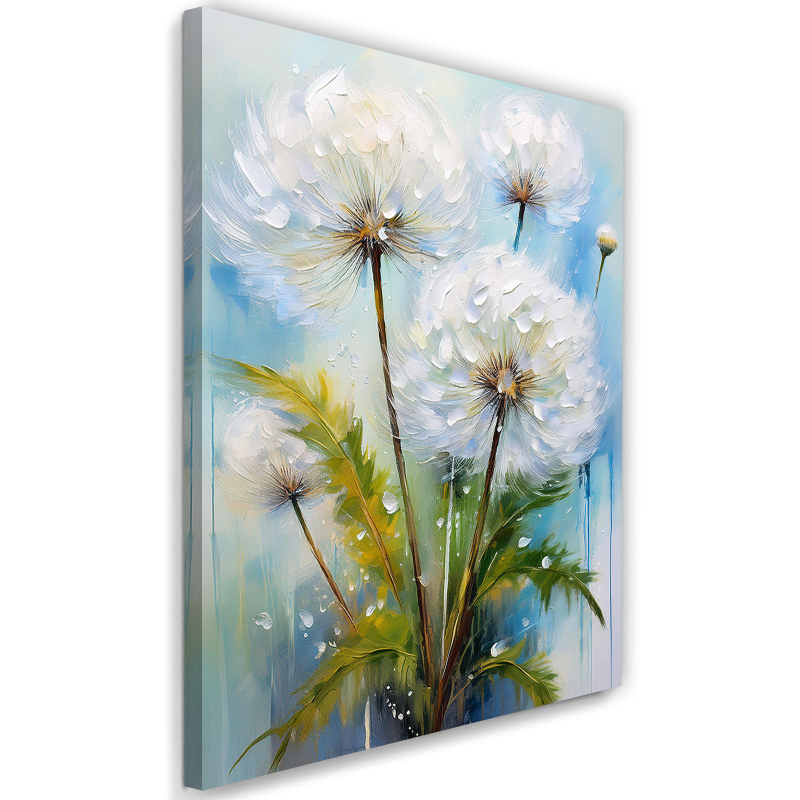 WANDBILD blowfish blumen auf türkisem hintergrund - Weiß, Textil (40/60cm) - Feeby