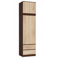 KLEIDERSCHRANK Dunkelbraun, Eiche Sonoma 234/60/51 - Dunkelbraun/Sonoma Eiche, Holzwerkstoff (60/234/51cm) - RAUMHIRSCH FURNITURE