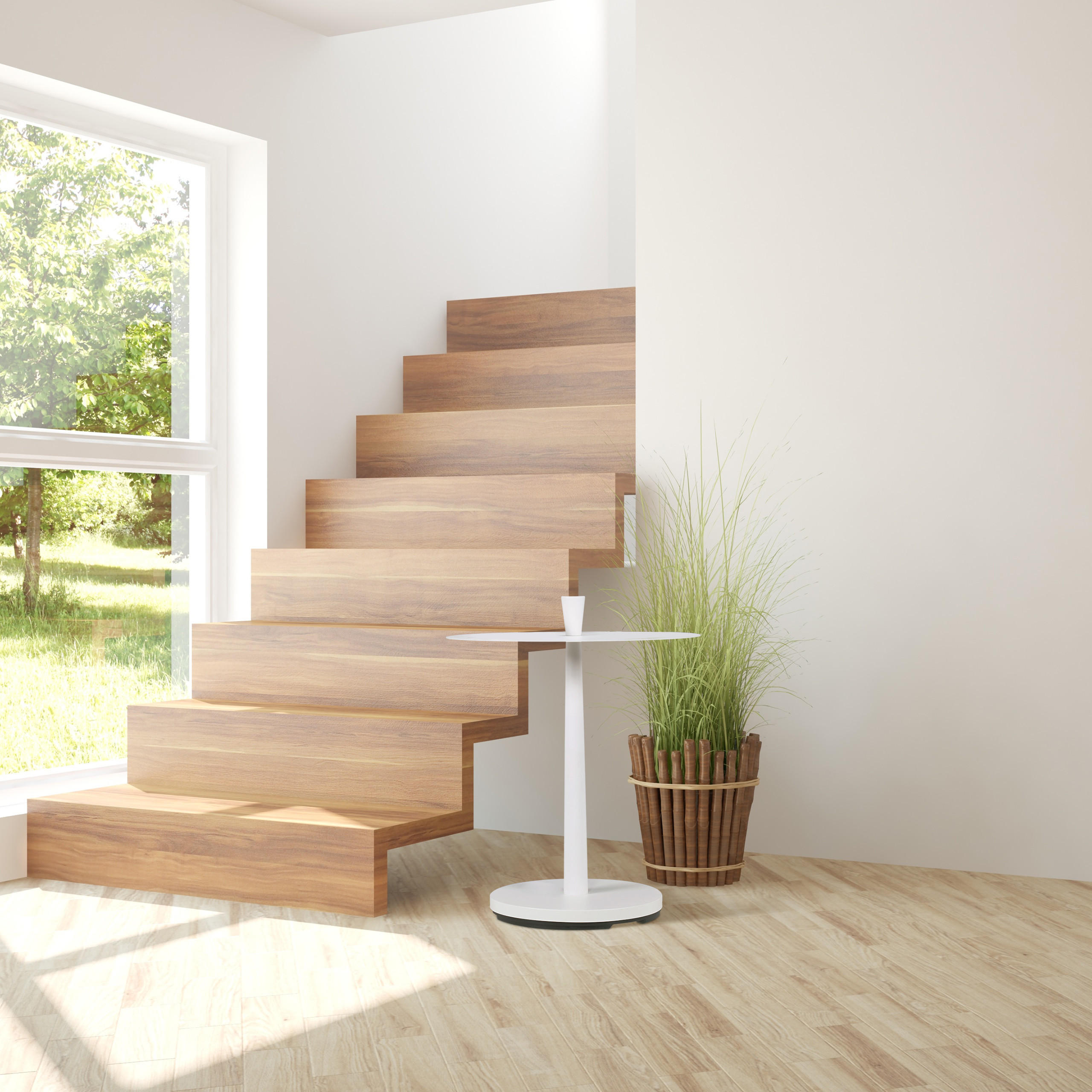 BEISTELLTISCH - Weiß, Holz/Metall (45/45/56cm) - Relaxdays