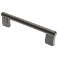 MÖBELGRIFF BA 128mm, Küchengriff schwarz matt, Griffstange Ø 12mm - Schwarz, Metall (1.2/3.5/15cm)