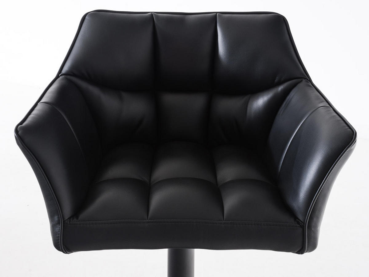 BARHOCKER 2er Set Sihar Kunstleder Schwarz Schwarz - Schwarz, Leder/Metall (64/88/45cm) - DELUKE