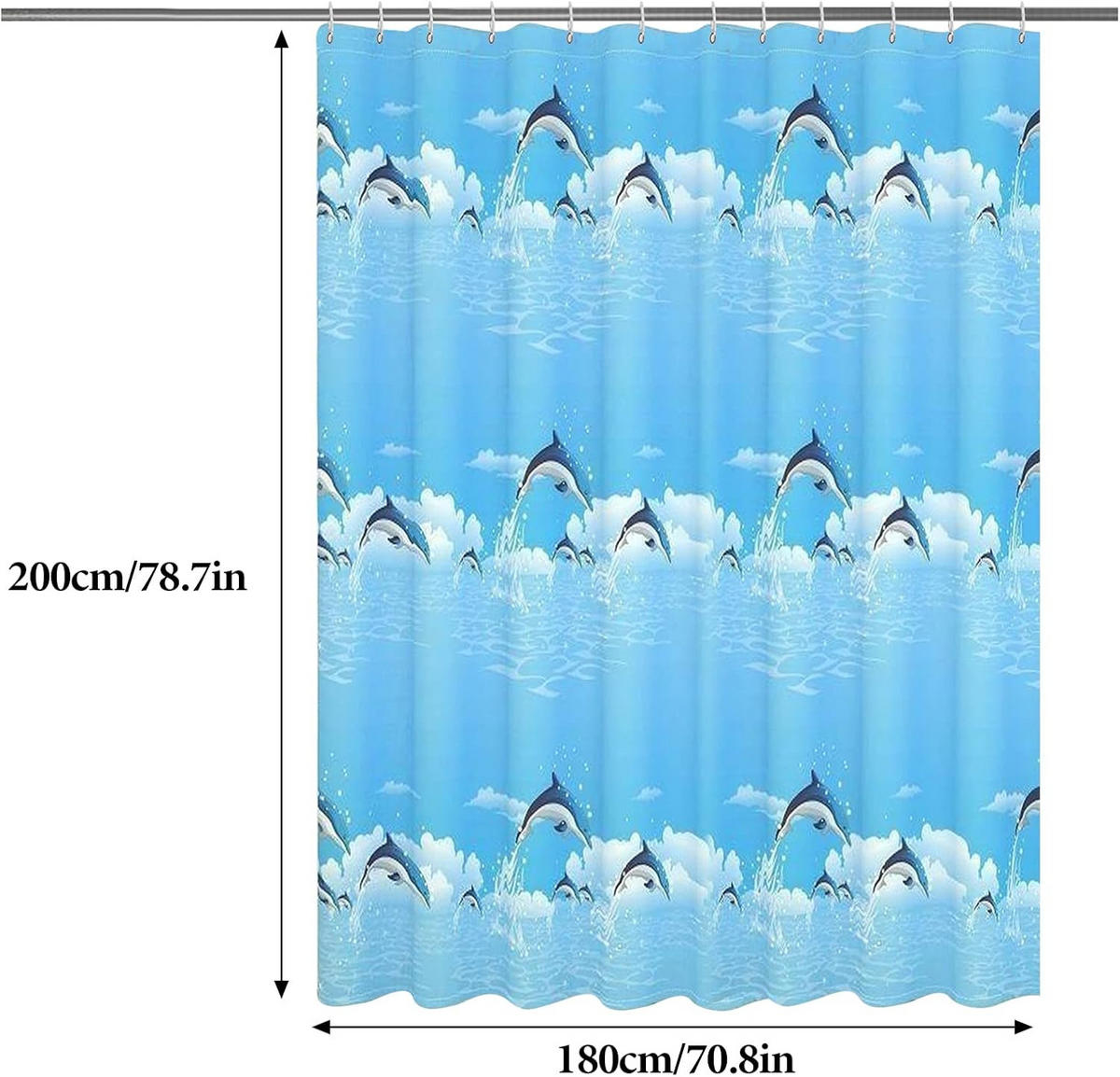 DUSCHVORHANG Blau wasserdicht schimmelresistent fürs Badezimmer und Bad - Blau, Kunststoff (200/180cm) - MCBOSON