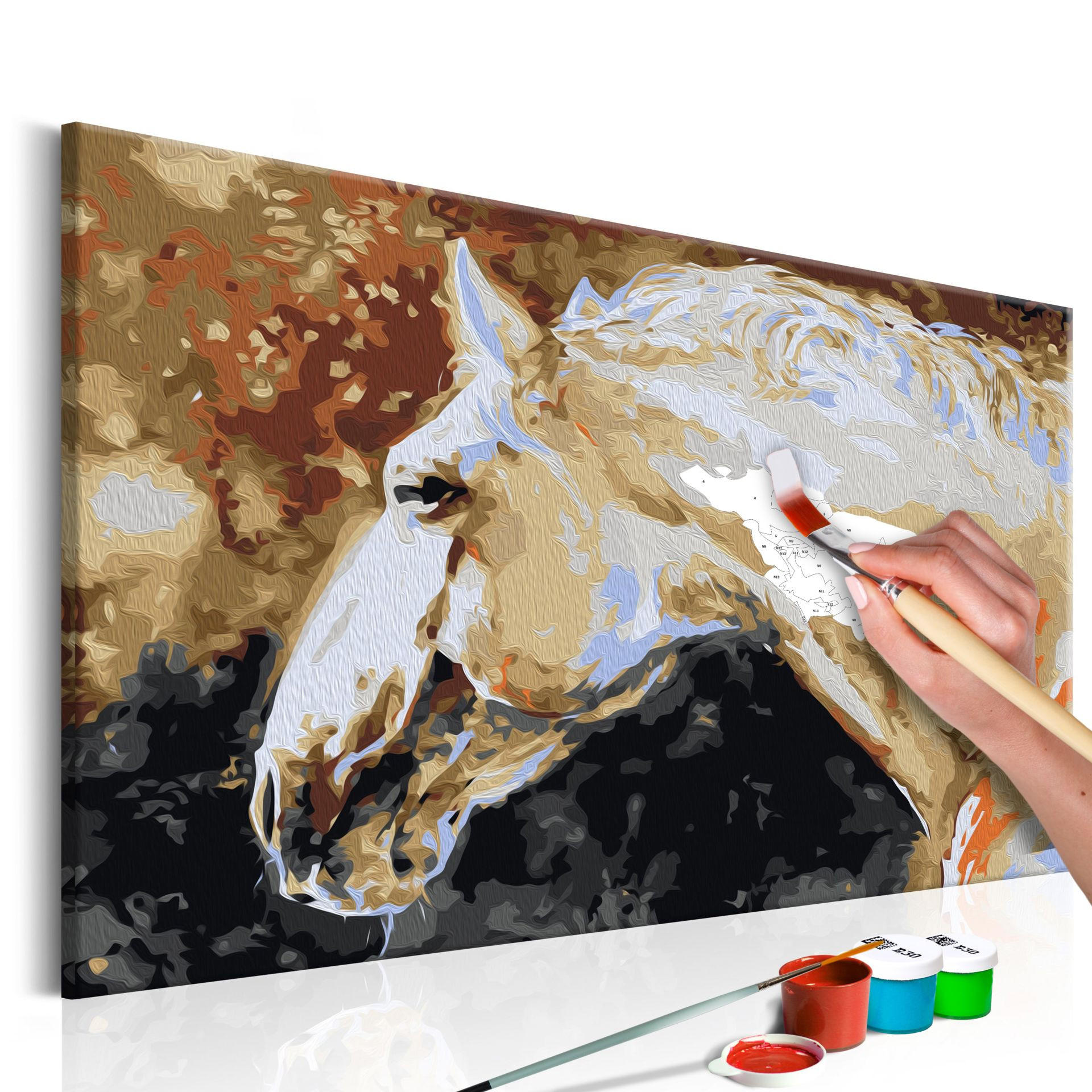 MALEN NACH ZAHLEN 50/40 cm - Multicolor, Textil (1.4/40cm) - KUNSTLOFT