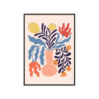 POSTER mit Rahmen Wild Apple - Floral No. 1 - Multicolor/Schwarz, Holz/Papier (70/100cm) - Poster&Frame