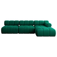 ECKSOFA modulares Sofa Razon-L2 - 285x160x70 cm Dunkelgrün Velours - Dunkelgrün, Holzwerkstoff/Textil (285/160cm) - ALTDECOR