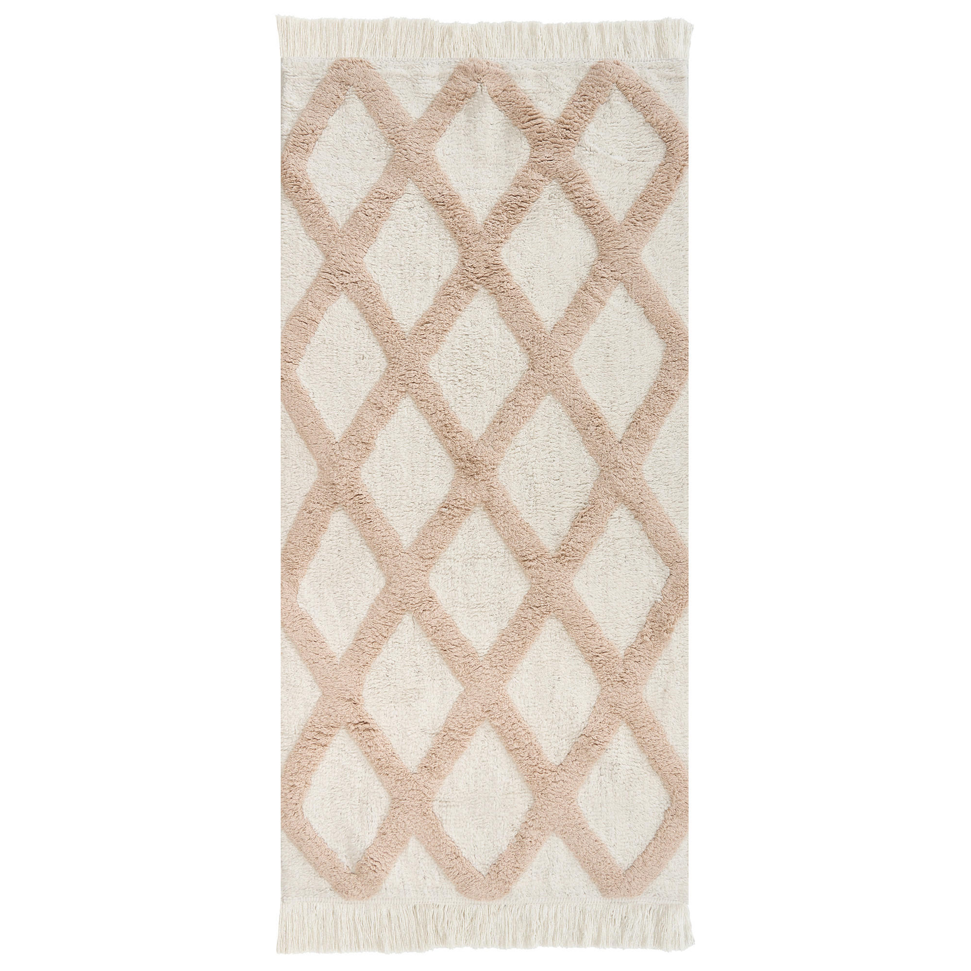 KINDERTEPPICH Beige 55/120 cm Baumwolle Punsari - Beige, Textil (55/120cm) - Beliani
