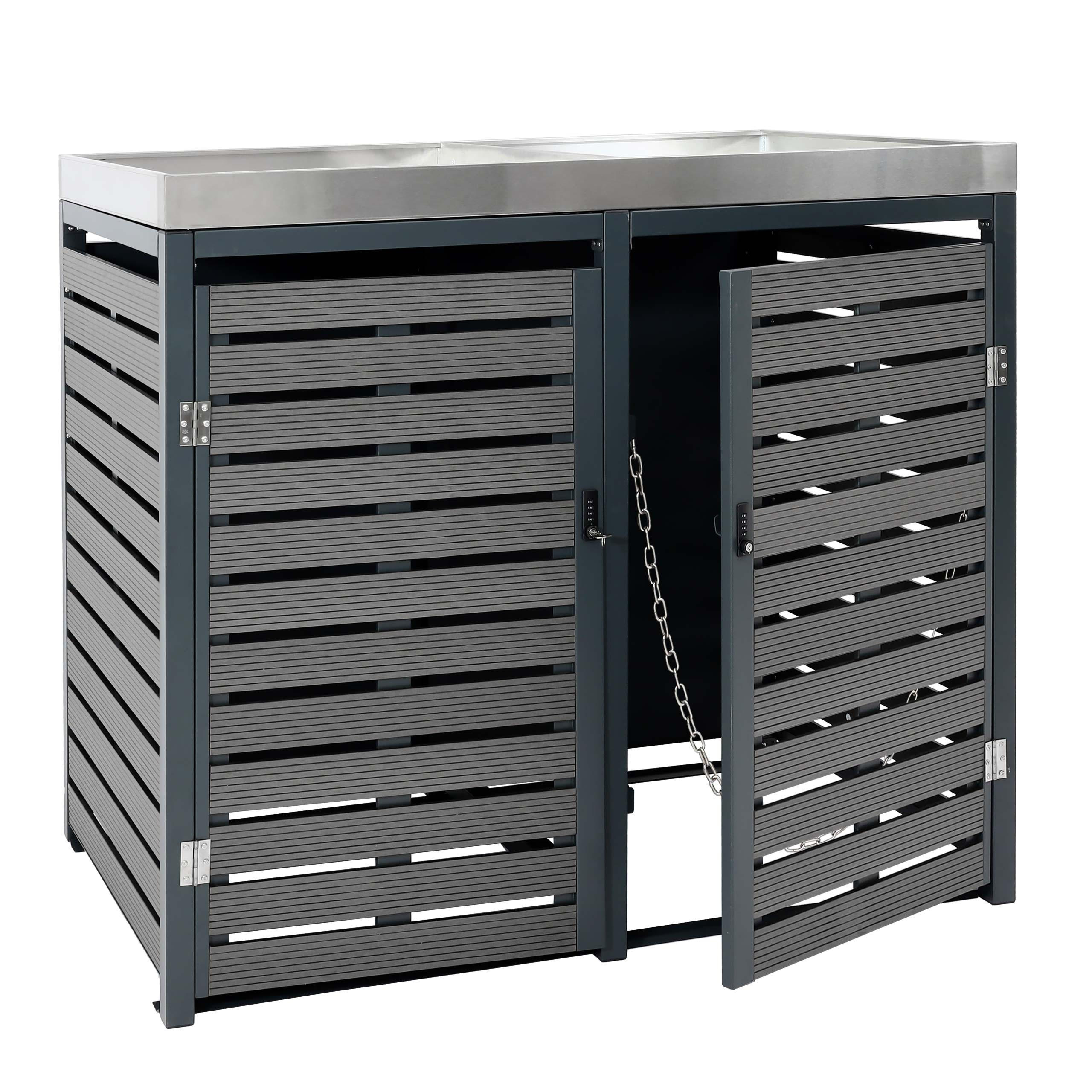 Proregal Mülltonnenbox Anthrazit 146x124x102 cm