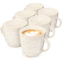 KAFFEEBECHER SET KEY WEST - 6 teilig aus Steingut - Creme, Stein (0.43L) - Sänger