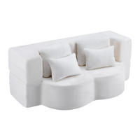 SCHLAFSOFA DE-35000 mit 4 Kissen und Klappfunktion Weiß - Weiß, Textil (60/76/198cm) - ComfortXL