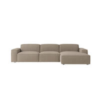 ECKSOFA Cursal L-Form, Stoff Poso, Dunkelbeige, Rechts - Beige, Holz (284/166cm) - Kaiser Möbel