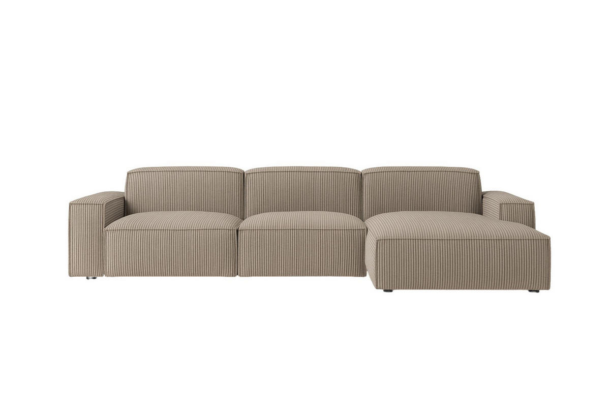ECKSOFA Cursal L-Form, Stoff Poso, Dunkelbeige, Rechts - Beige, Holz (284/166cm) - Kaiser Möbel