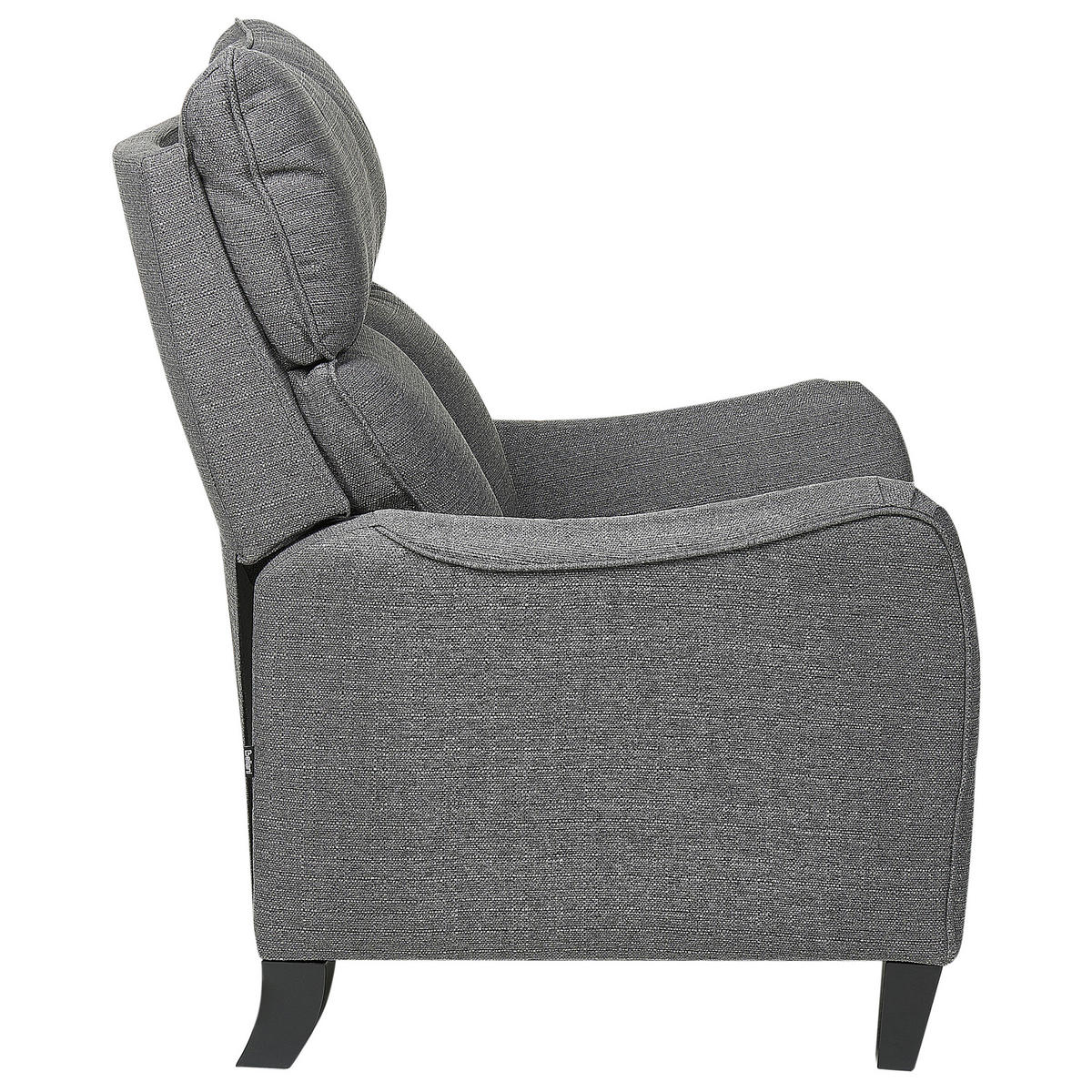 SESSEL grau manuell verstellbar Royston - Schwarz/Grau, Textil (68/108/73cm) - Beliani