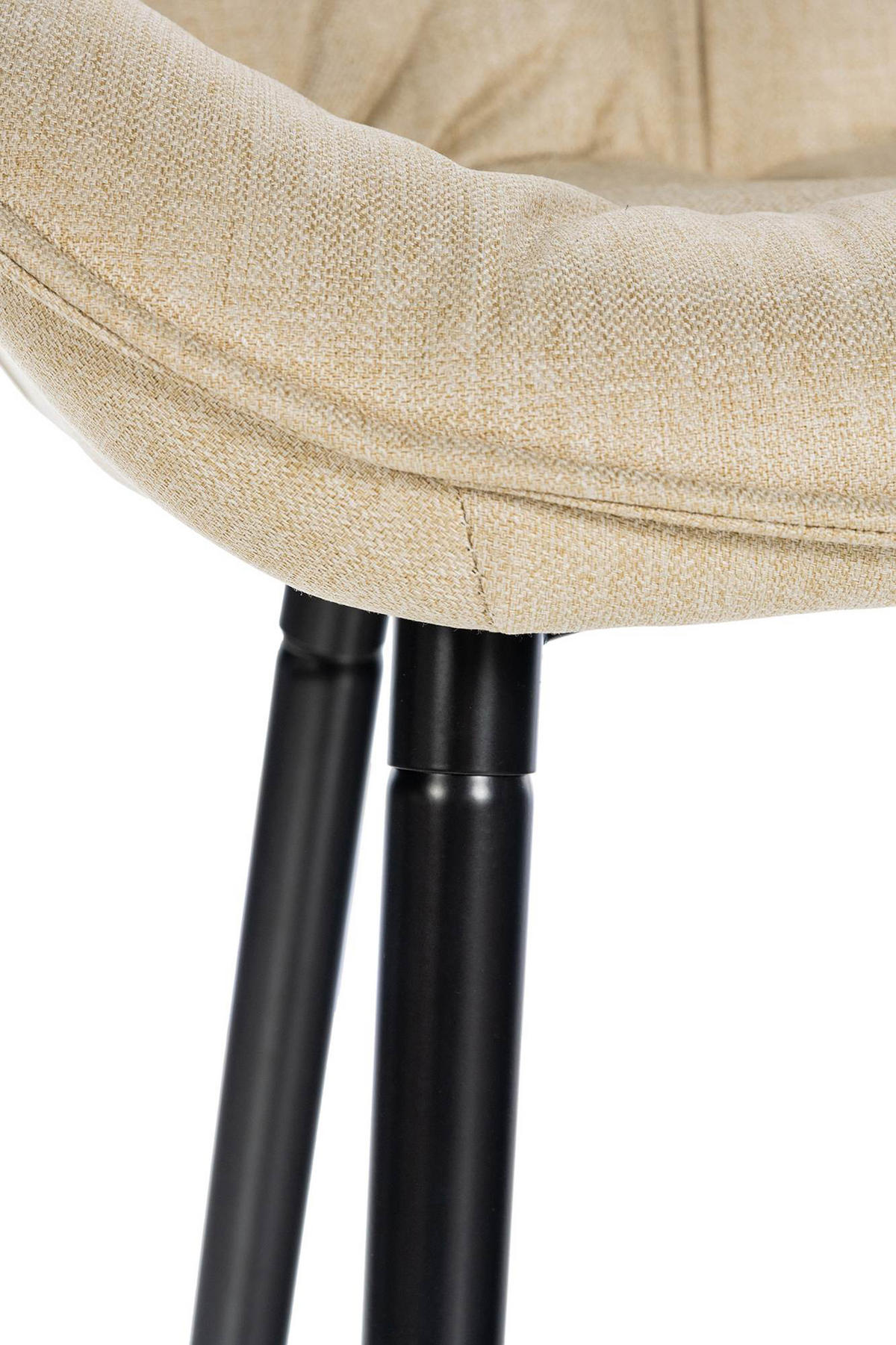 BARHOCKER 2er Set Gibal Stoff creme - Schwarz/Naturfarben, Textil/Metall (54/93.5/57.5cm) - TPFLiving