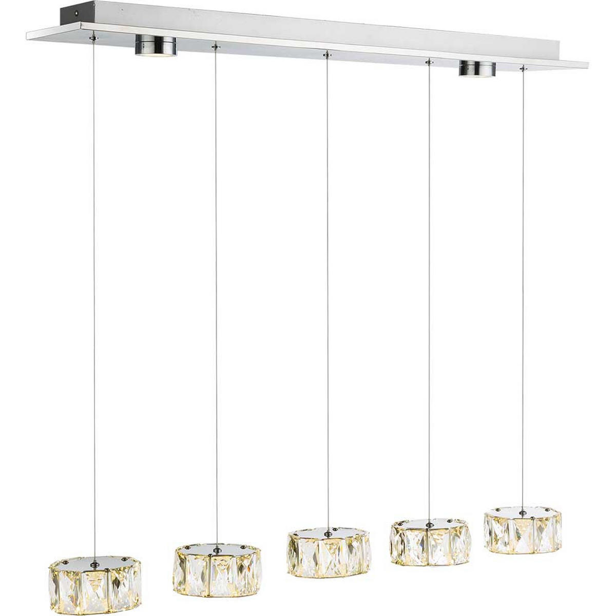 LED HÄNGELEUCHTE AMUR Chrom Silber - Silberfarben, Glas/Metall (82/16/120cm) - Globo Lighting