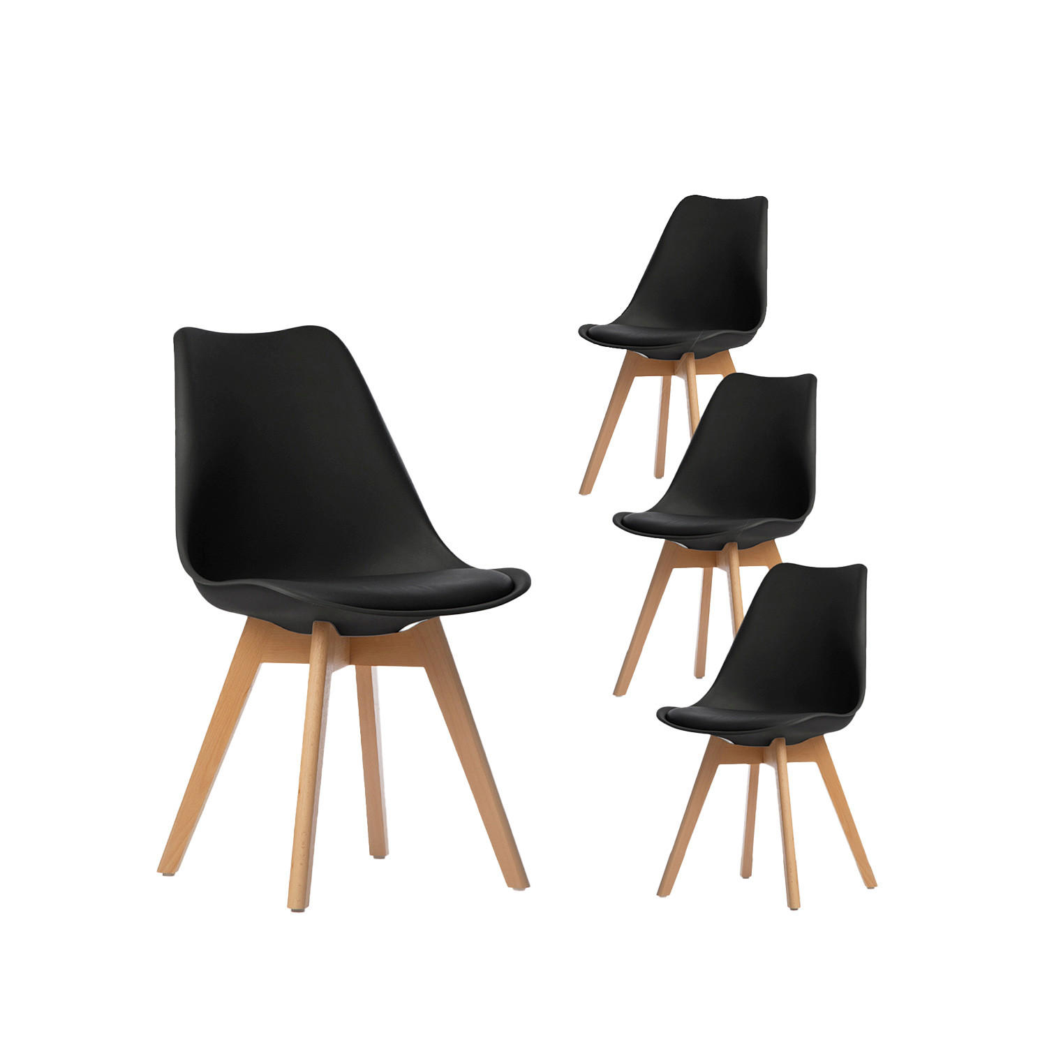 ESSZIMMERSTUHL Kler Schwarz 48 cm x 82 cm 4er-Set - Schwarz, Kunststoff (48/82/57cm) - Klast Home