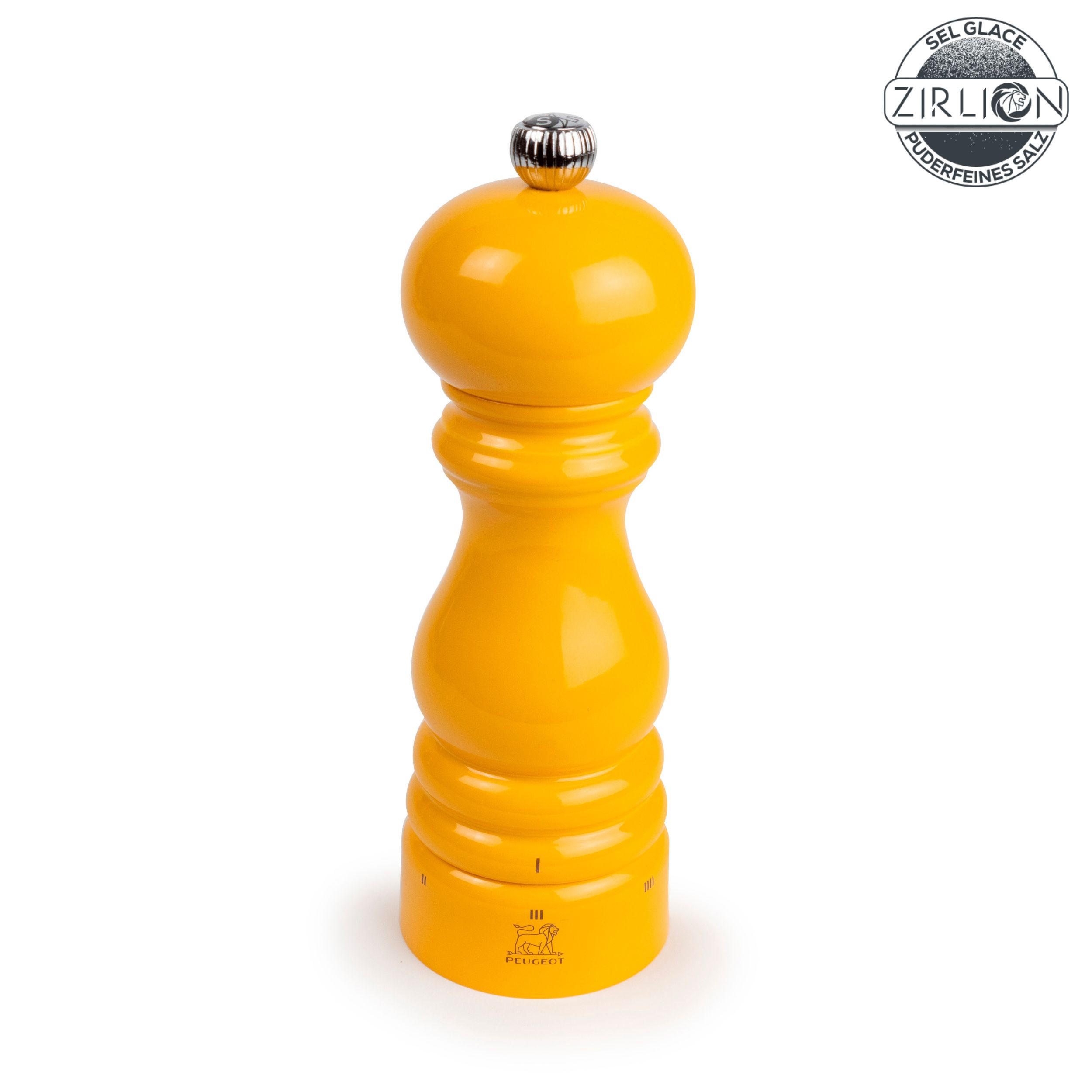SALZMÜHLE Paris uSelect 18cm Buchenholz Safrangelb Zirkonia-Mahlwerk - Gelb, Holz (5.9/18/5.9cm) - PEUGEOT