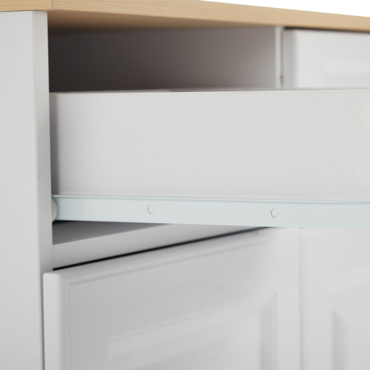 SIDEBOARD Weiß Holz 4 Türen 4 Schubladen 140cm Stauraum - Multicolor, Holzwerkstoff (40/75/140cm) - FLIEKS
