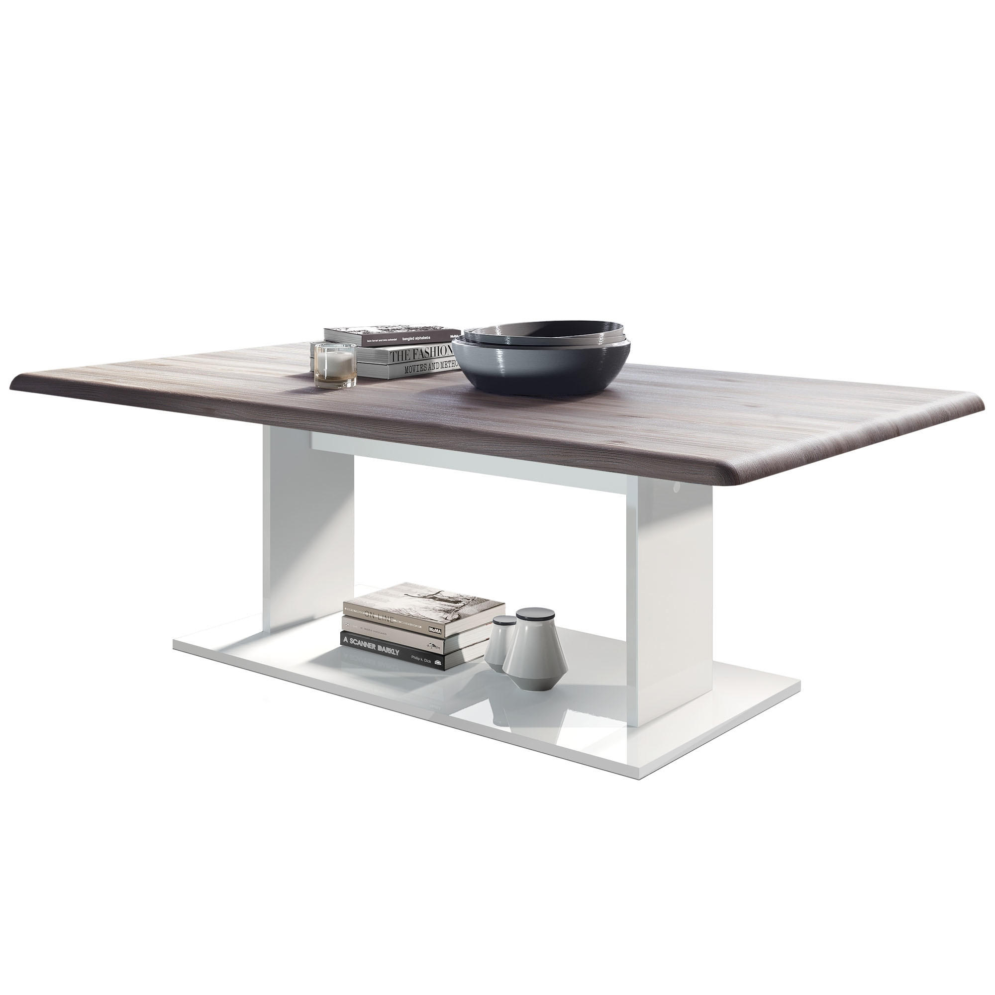 COUCHTISCH Mono Tischplatte in Eiche Nordic - Silbereichenfarben, Holzwerkstoff (70/120/40cm) - Vladon