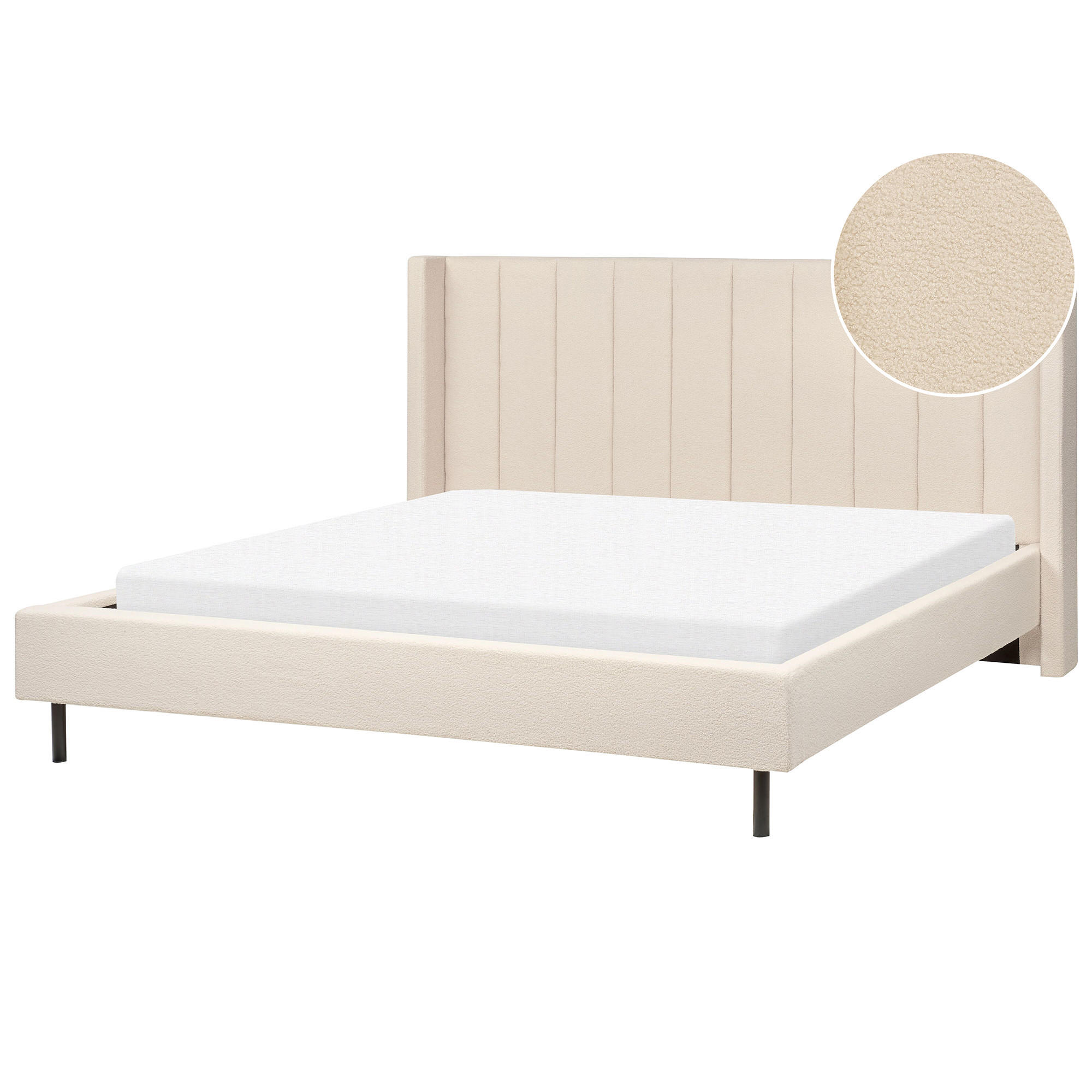 POLSTERBETT mit Lattenrost 180x200 cm Beige Villette - Beige, Textil (180/200cm) - Beliani