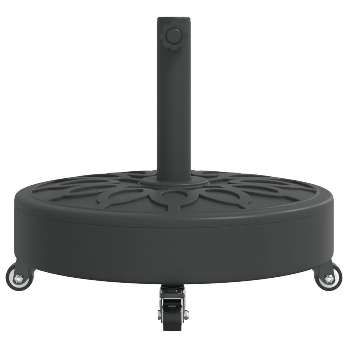 SONNENSCHIRMSTÄNDER Mit Rollen Für Ø38/48 Mm Mast 27 Kg Rund - Schwarz, Kunststoff (45/45cm) - vidaXL