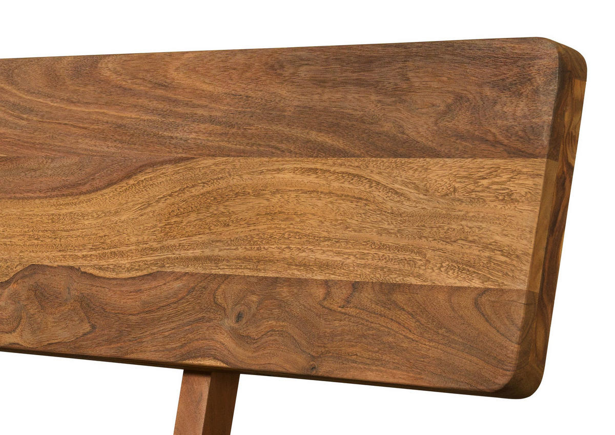 BETT mit Schublade Massivholz Sheesham 200 x 200 x 85 natur MALMÖ 2 #236 - Braun, Holz (200/200cm) - Massivmoebel24