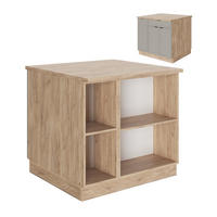 KÜCHENINSEL Fame-Line GrauBeige 90 cm mit Schublade, ohne AP - Honigeiche/Grau, Holzwerkstoff (90/82/60cm) - Vicco