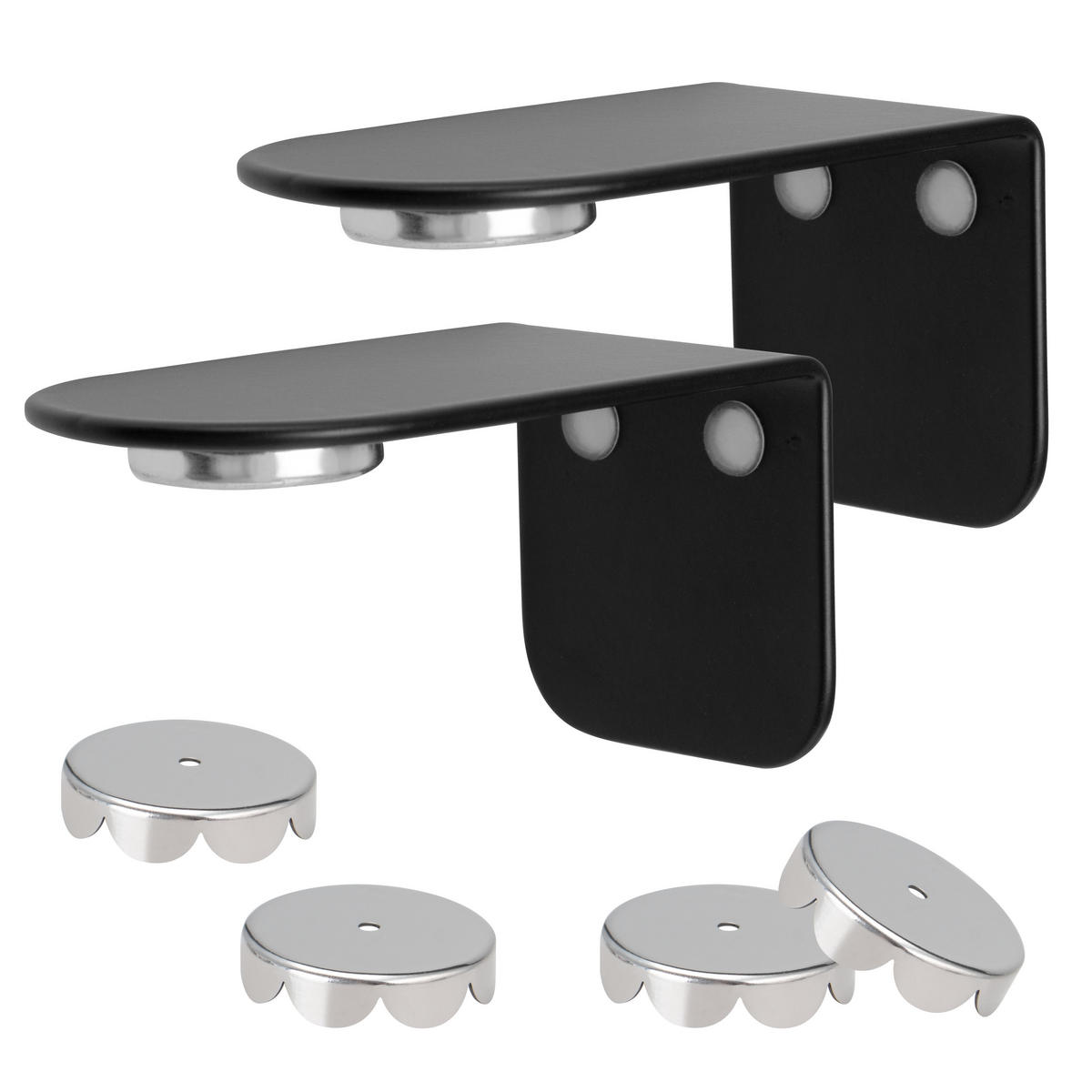 MAGNET-SEIFENHALTER PUREZZA 2er-Set schwarz - Schwarz, Metall (4.5/4.5/8cm) - bremermann