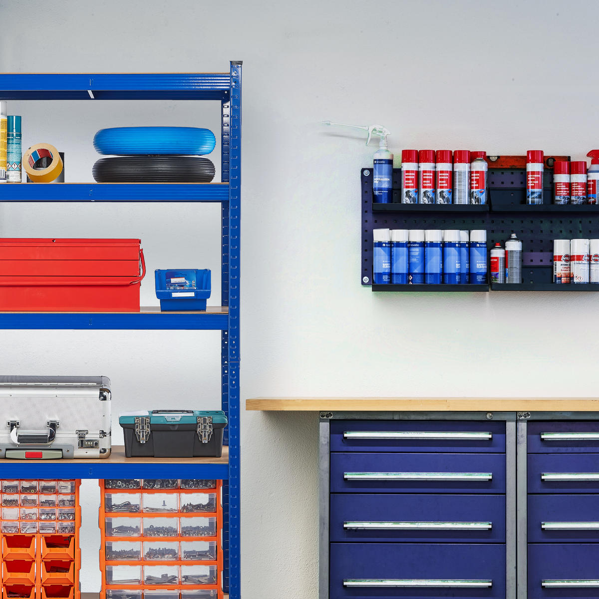 SCHWERLASTREGAL - Multicolor, Holzwerkstoff/Kunststoff (90/180/45cm) - Relaxdays