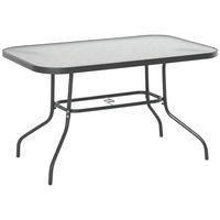 GARTENTISCH DE-14071 rechteckig 120x80 cm, mit Schirmhalterung Grau - Grau, Metall (120/80/70cm) - ComfortXL