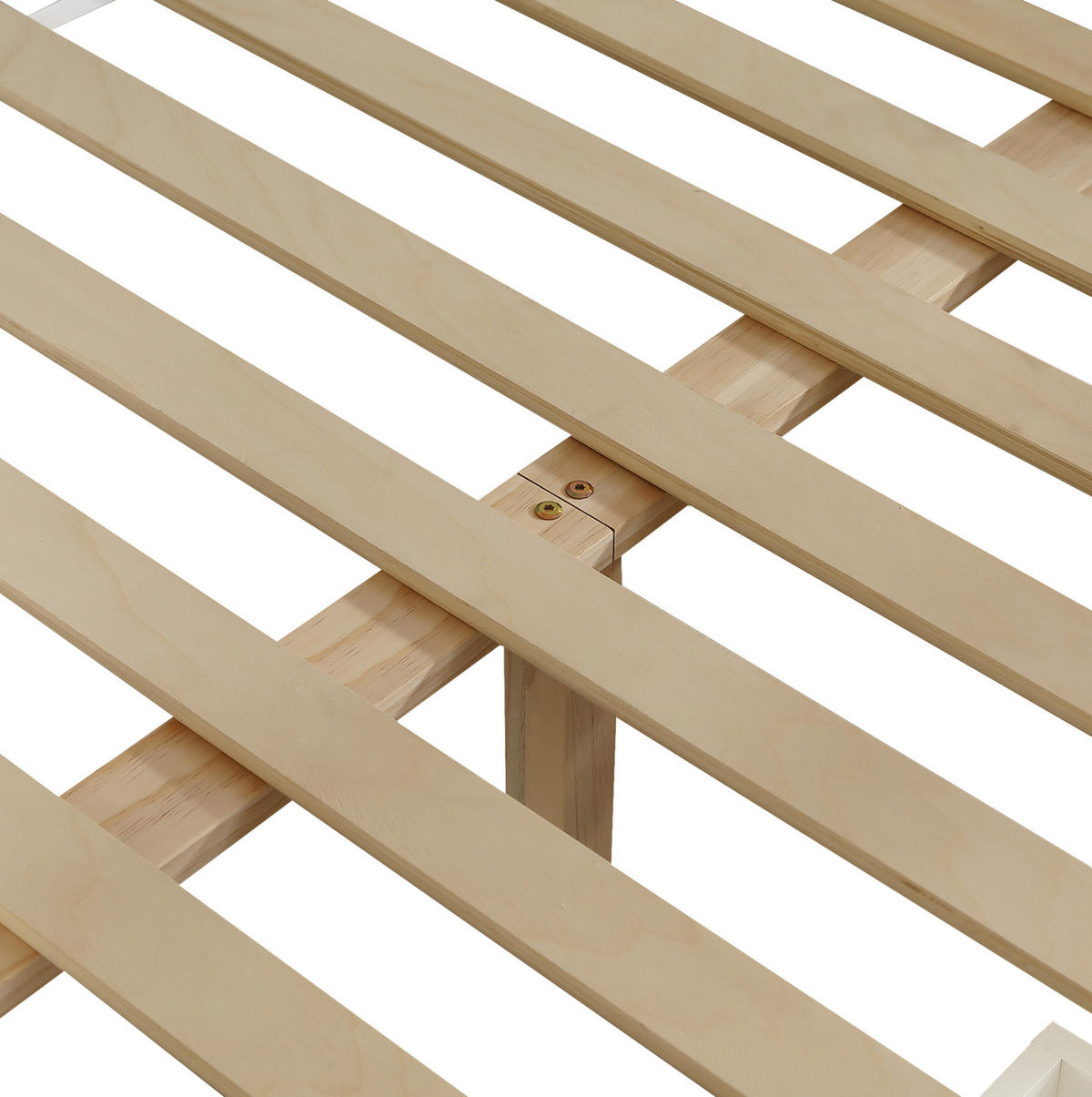 ETAGENBETT 90/200 cm & 140/200 cm mit 2 Schubladen, Treppenschrank und Hausdach aus Holz, Weiß - Weiß, Holz (90/200cm) - Redom