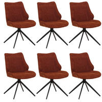 ESSZIMMERSTUHL Schwarz, Rotbraun 6er-Set - Rotbraun/Schwarz, Textil (55/88/62cm) - MCW