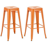 BARHOCKER Joshua 2er Set 43x43x76 cm orange - Orange, Metall (43/76/43cm) - furnicato