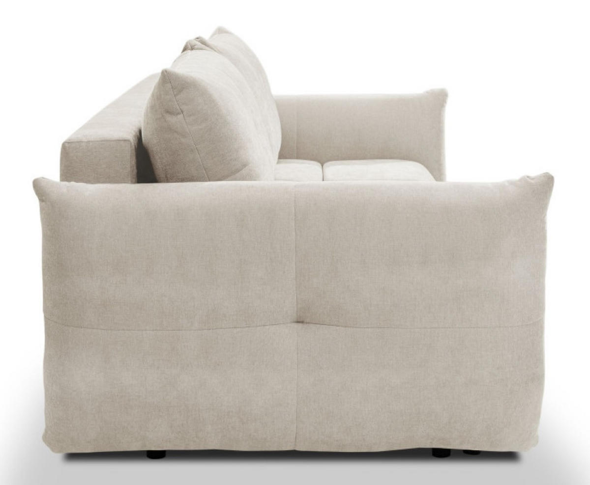 SOFA Hellbeige BASTO Gepolstert Mit Schlaffunktion - Beige, Textil (245/86/110cm) - Sepro Meble