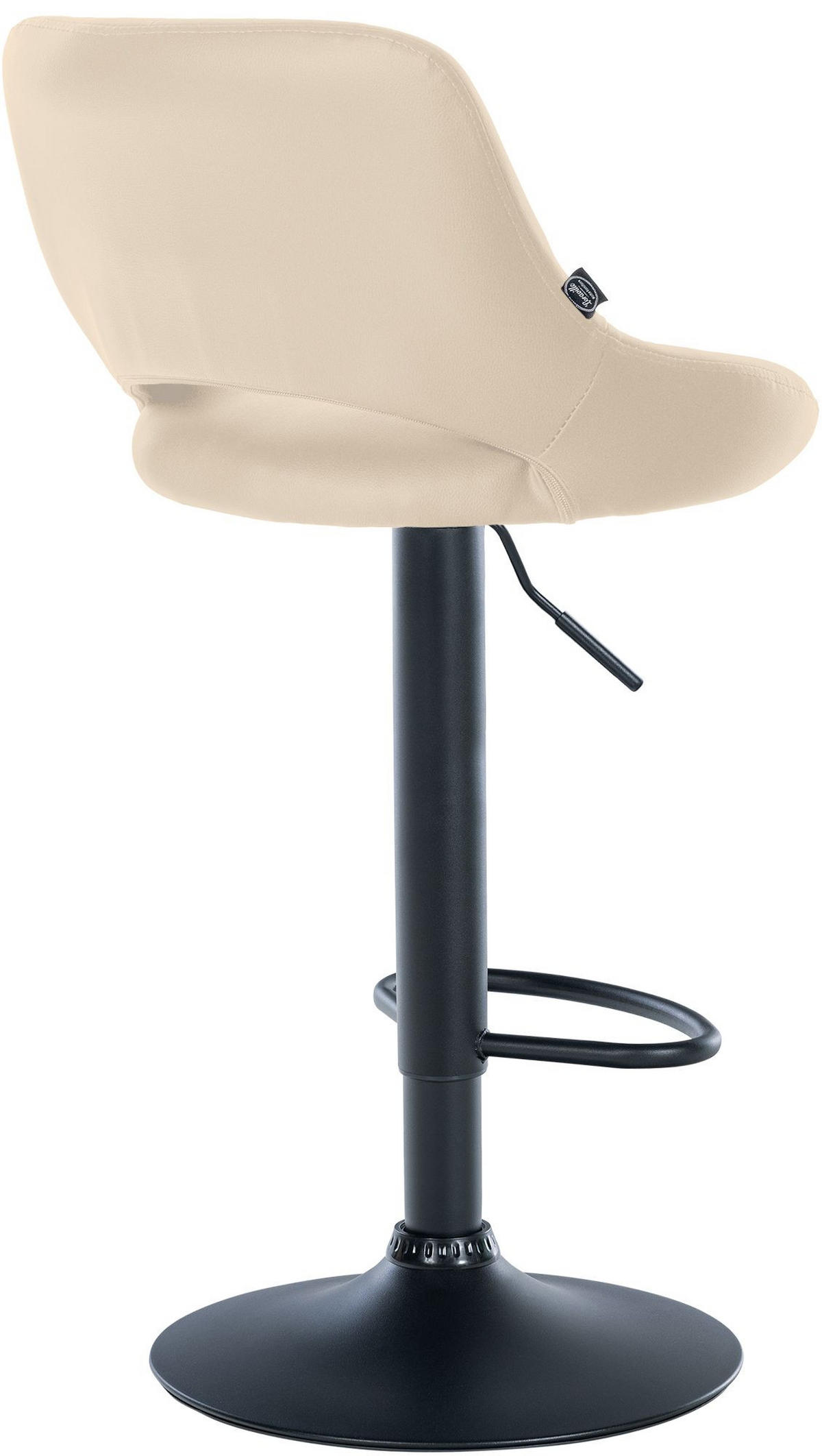 BARHOCKER Lederlook creme - Creme/Schwarz, Textil/Metall (47/85/48cm) - CLP