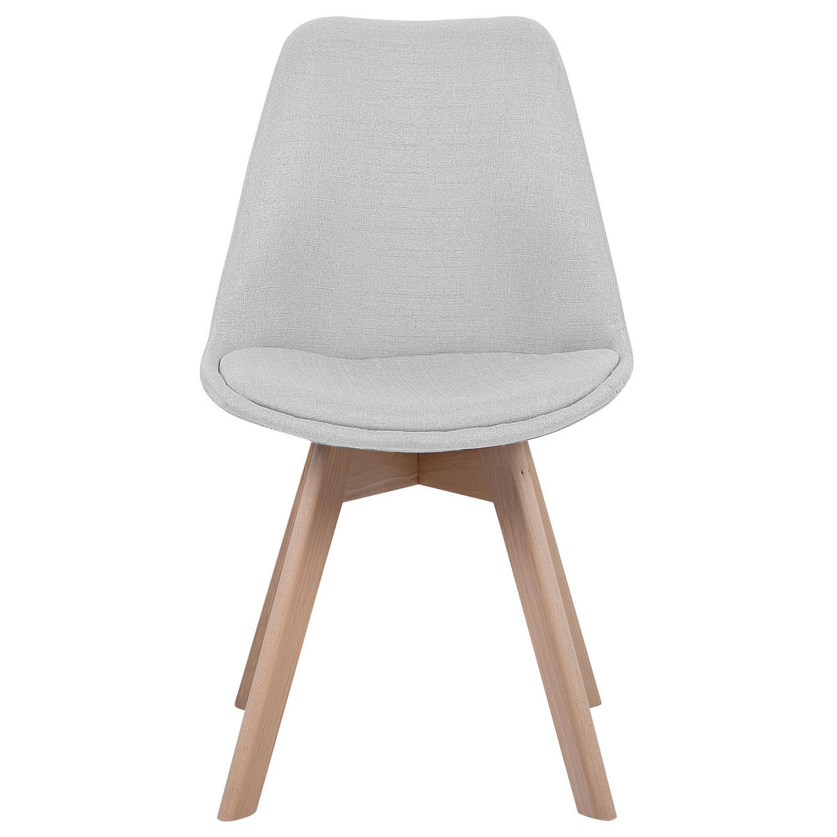 ESSZIMMERSTUHL 2er-Set Polsterbezug Hellgrau Dakota - Grau, Holz/Textil (47/84/43cm) - Beliani