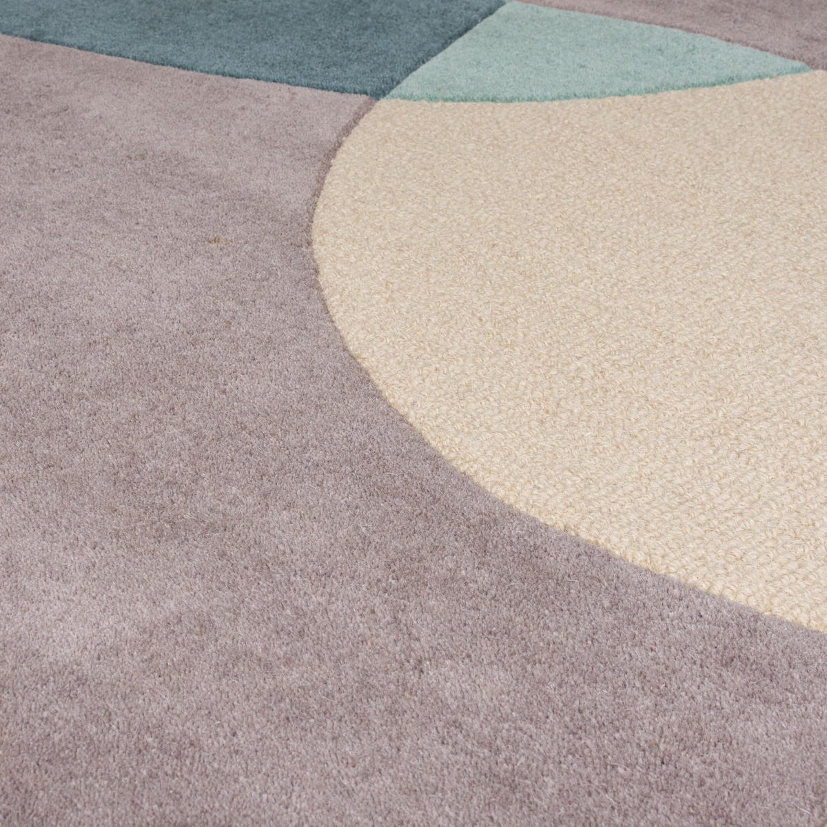 WOLLTEPPICH Abstrakt-Design mit farbakzente AIRE, Türkis-Beige 120x170 cm - Türkis, Textil (120/170cm) - KADIMA DESIGN
