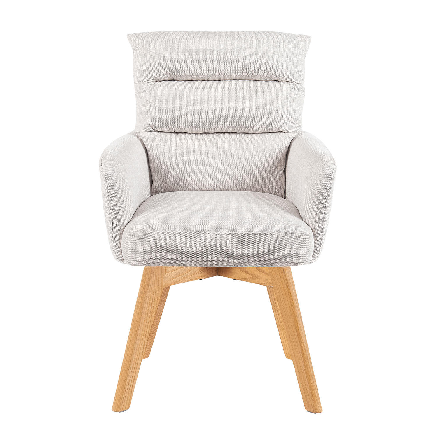 ARMLEHNSTUHL Mika-Joni - Honigeiche/Creme, Eichenholz/Holz (59/94/66cm) - DUBI Möbel